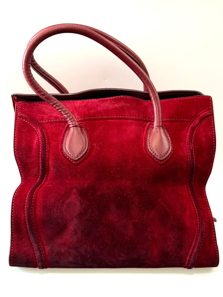 CÉLINE SUEDE LUGGAGE PHANTOM HANDBAG