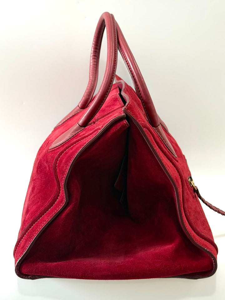 CÉLINE SUEDE LUGGAGE PHANTOM HANDBAG