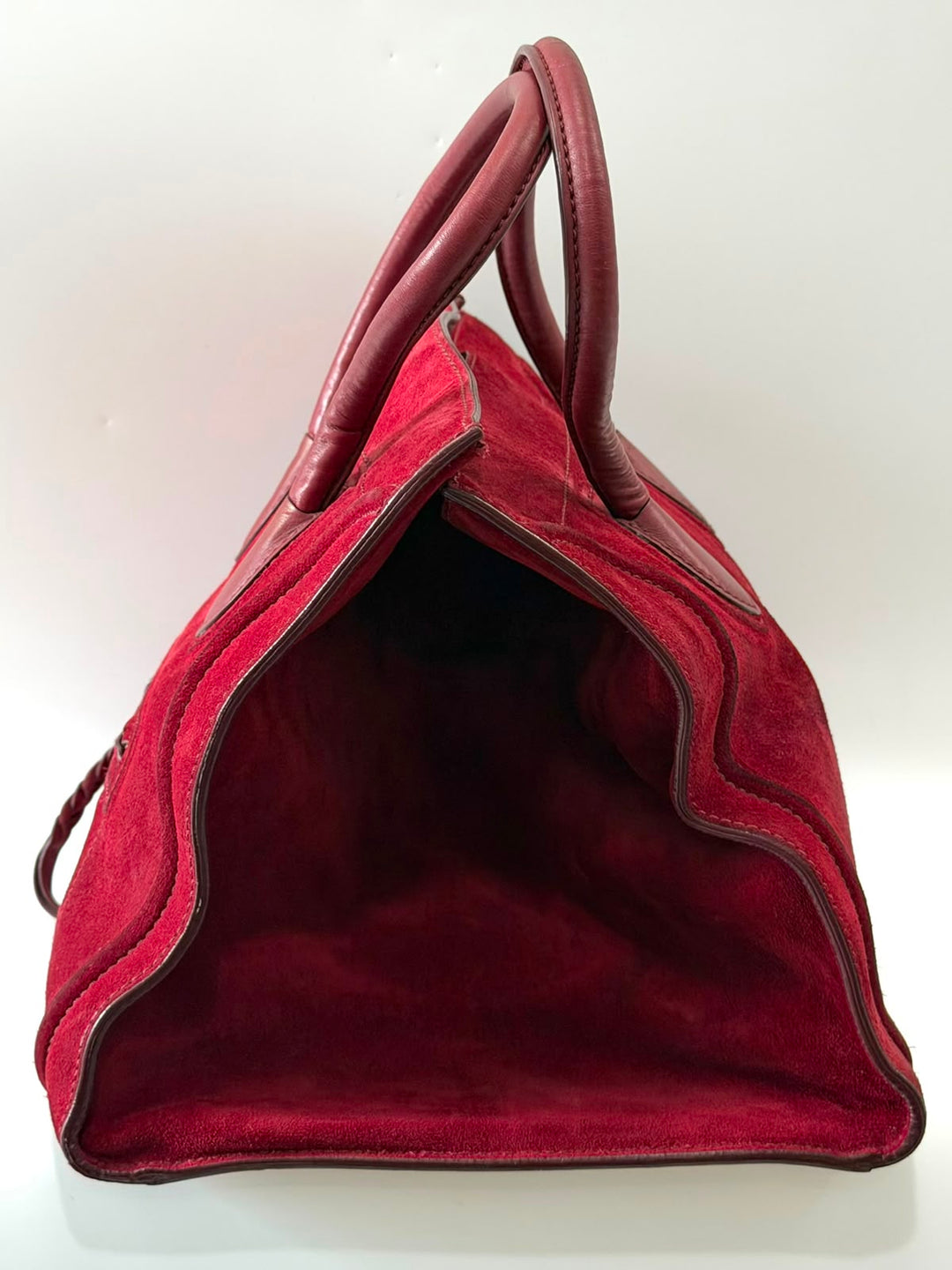 CÉLINE SUEDE LUGGAGE PHANTOM HANDBAG