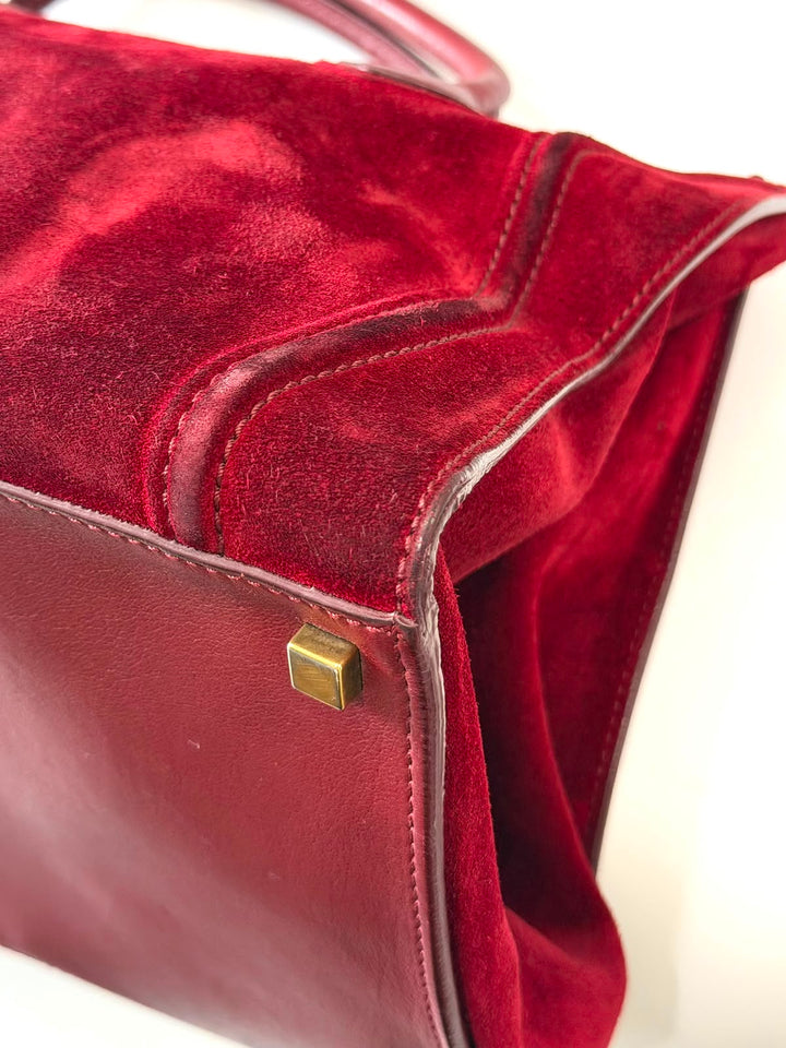 CÉLINE SUEDE LUGGAGE PHANTOM HANDBAG