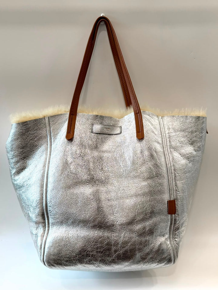 CÉLINE SHEARLING MEDIUM PHANTOM CABAS REVERSIBLE TOTE BAG