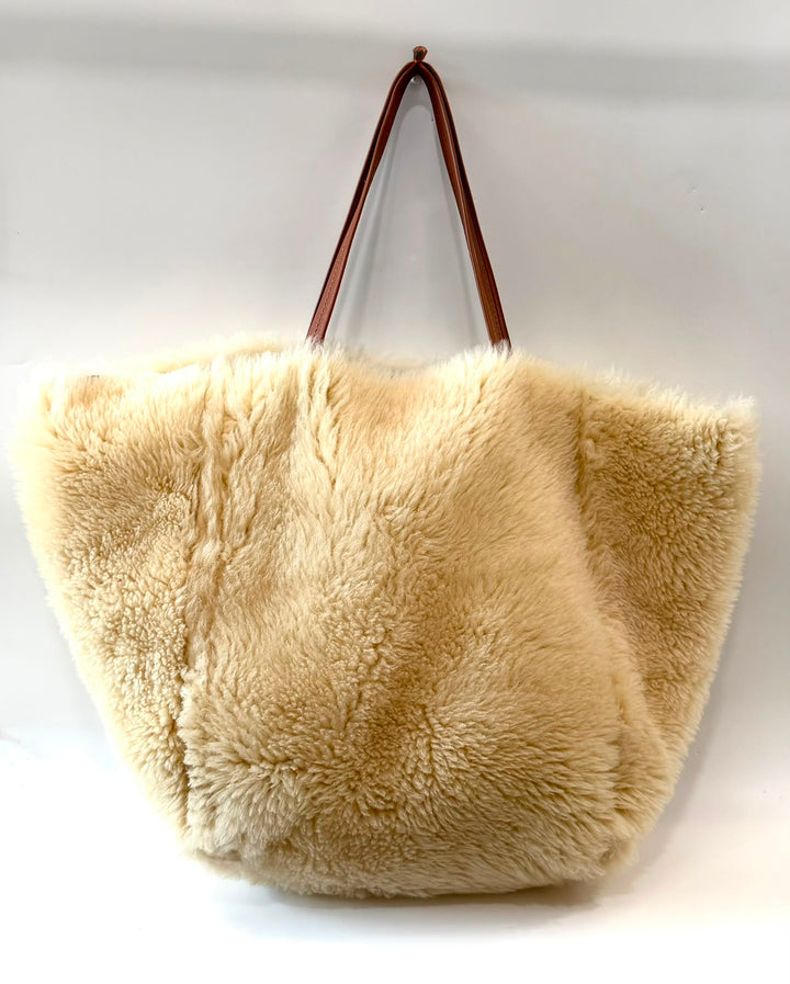 CÉLINE SHEARLING MEDIUM PHANTOM CABAS REVERSIBLE TOTE BAG