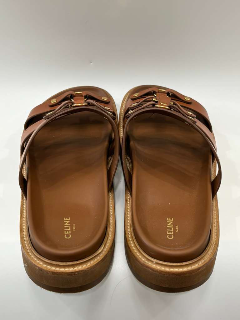 CÉLINE TIPPI CALFSKIN LEATHER MULES SANDALS