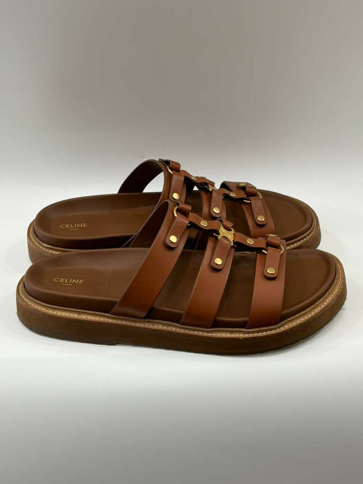 CÉLINE TIPPI CALFSKIN LEATHER MULES SANDALS