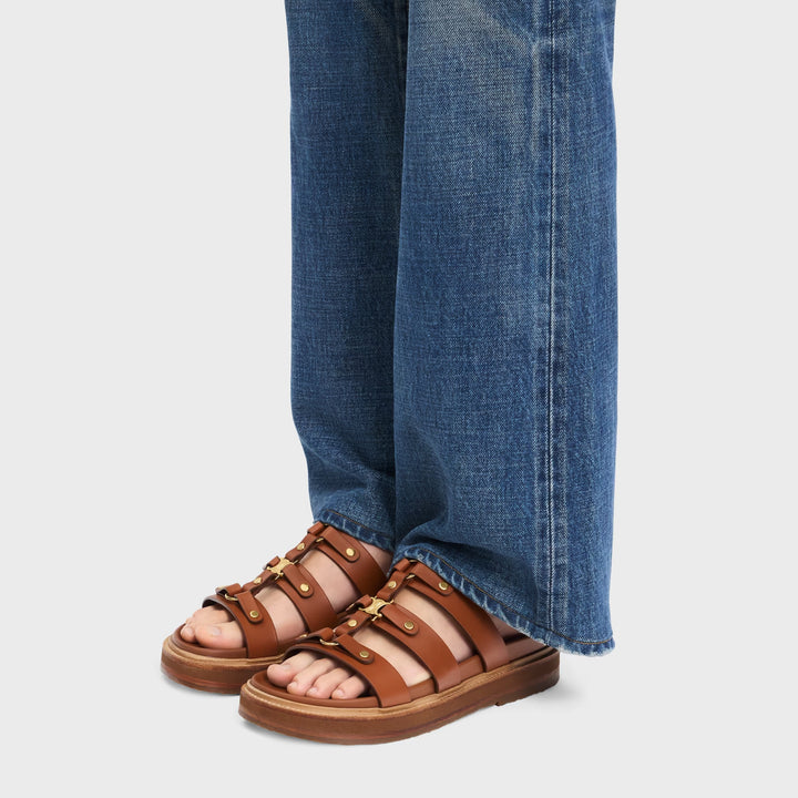 CÉLINE TIPPI CALFSKIN LEATHER MULES SANDALS