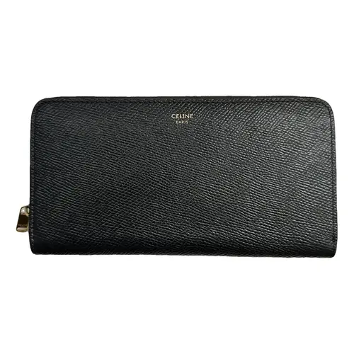 CÉLINE GRAINED CALFSKIN LEATHER LARGE ZIP-AROUND WALLET