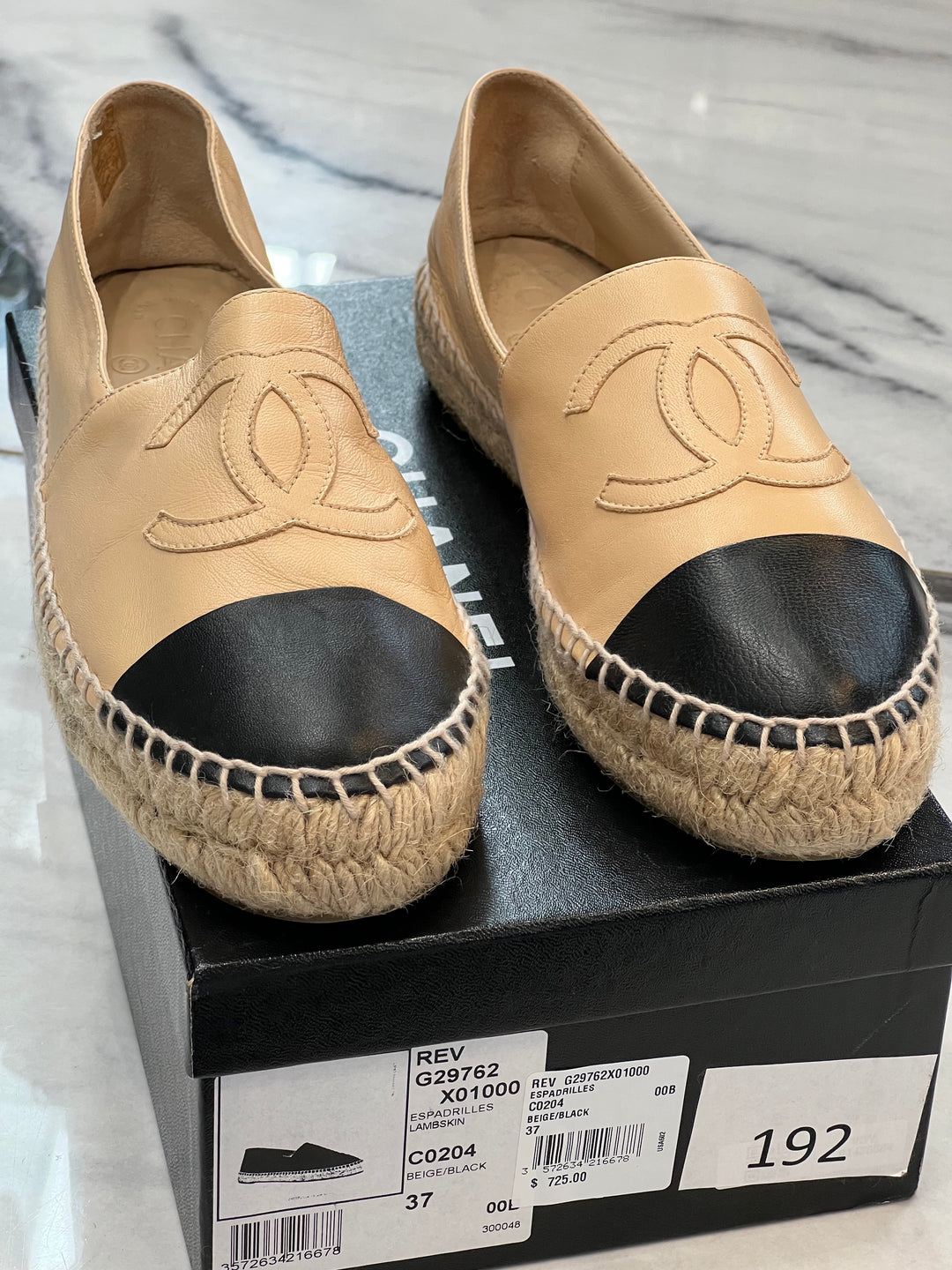 CHANEL CC LAMBSKIN ESPADRILLES