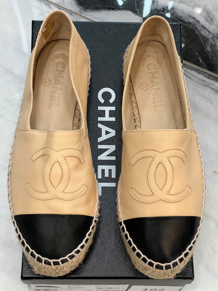 CHANEL CC LAMBSKIN ESPADRILLES