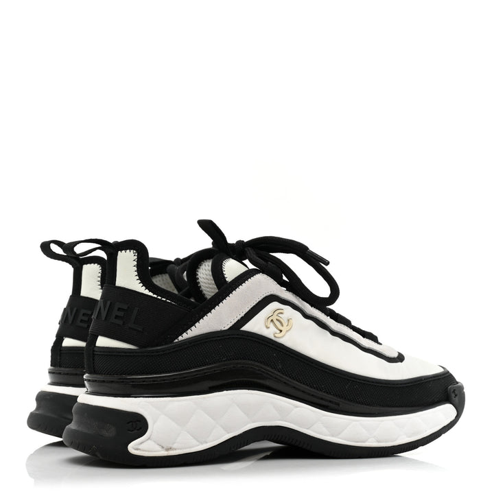 CHANEL SUEDE CALFSKIN MIXED FIBERS CC SNEAKERS