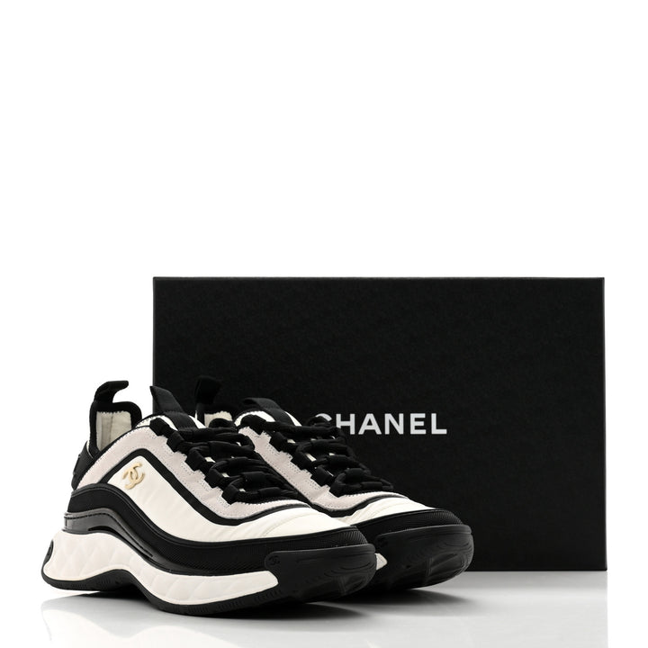 CHANEL SUEDE CALFSKIN MIXED FIBERS CC SNEAKERS