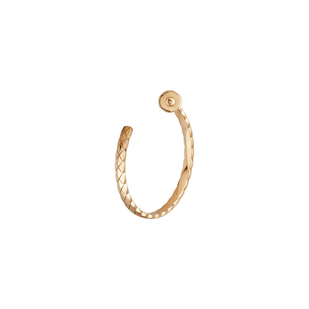 CHANEL 18K GOLD COCO CRUSH HOOP EARRINGS