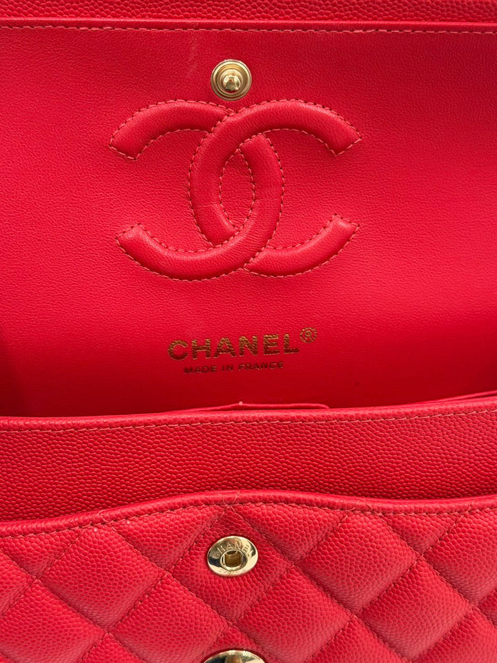 CHANEL 19B CAVIAR LEATHER SMALL CLASSIC DOUBLE FLAP BAG
