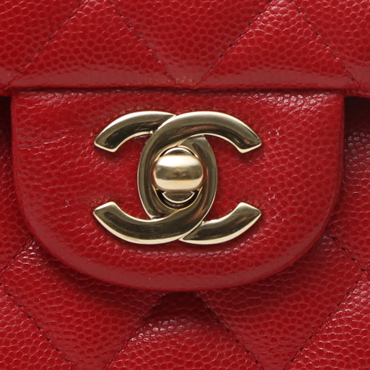 CHANEL 19B CAVIAR LEATHER SMALL CLASSIC DOUBLE FLAP BAG