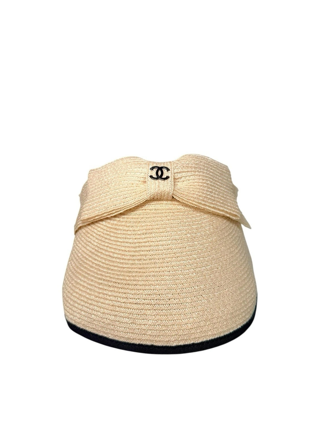 CHANEL CC BOW RAFFIA VISOR