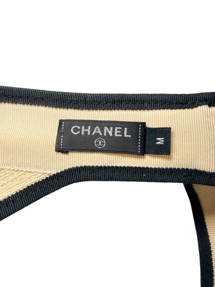 CHANEL CC BOW RAFFIA VISOR