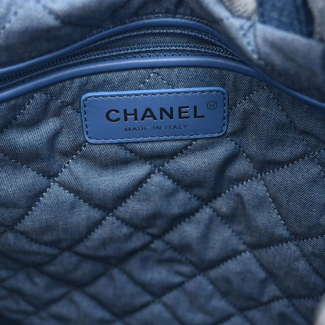 CHANEL CC 22 QUILTED DENIM BACKPACK