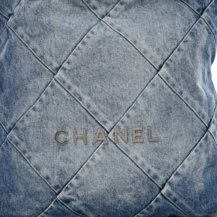 CHANEL CC 22 QUILTED DENIM BACKPACK