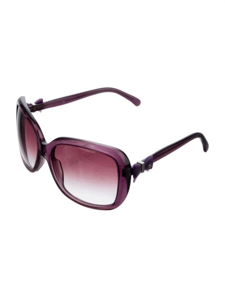 ?TRADED?CHANEL Bow Sunglasses CHANEL Side Gold CC Logo Ribbon Bow Brown Sunglasses Used  main image 3