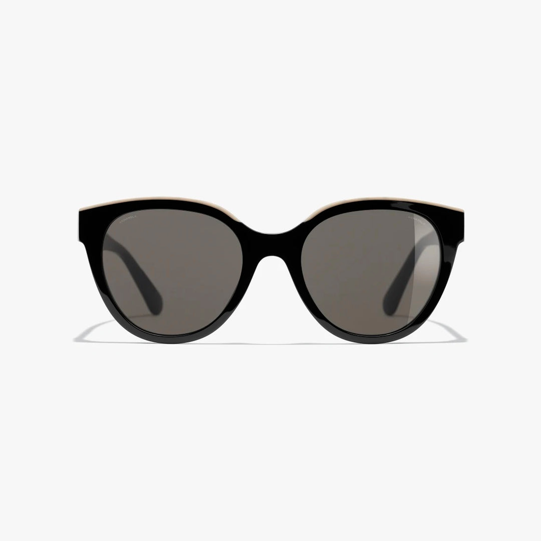 CHANEL ACETATE CC BUTTERFLY 5414 SUNGLASSES BLACK-BEIGE