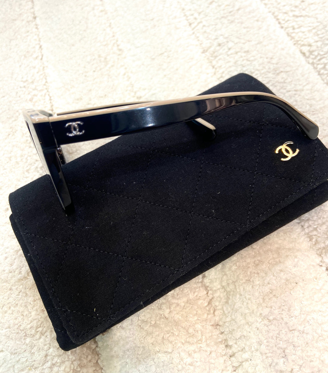 CHANEL ACETATE CC BUTTERFLY 5414 SUNGLASSES BLACK-BEIGE