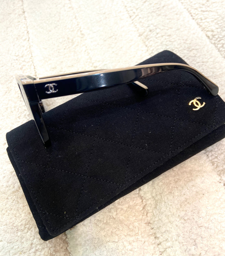 CHANEL ACETATE CC BUTTERFLY 5414 SUNGLASSES BLACK-BEIGE