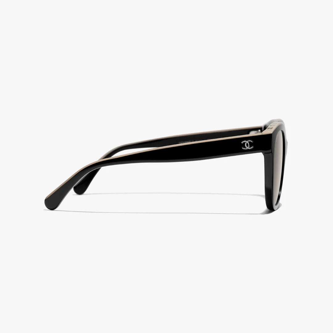 CHANEL ACETATE CC BUTTERFLY 5414 SUNGLASSES BLACK-BEIGE