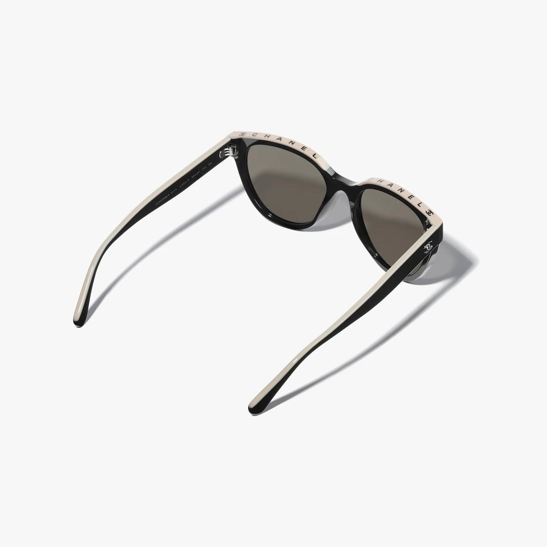 CHANEL ACETATE CC BUTTERFLY 5414 SUNGLASSES BLACK-BEIGE