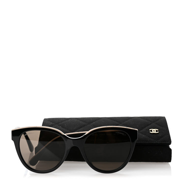 CHANEL ACETATE CC BUTTERFLY 5414 SUNGLASSES BLACK-BEIGE