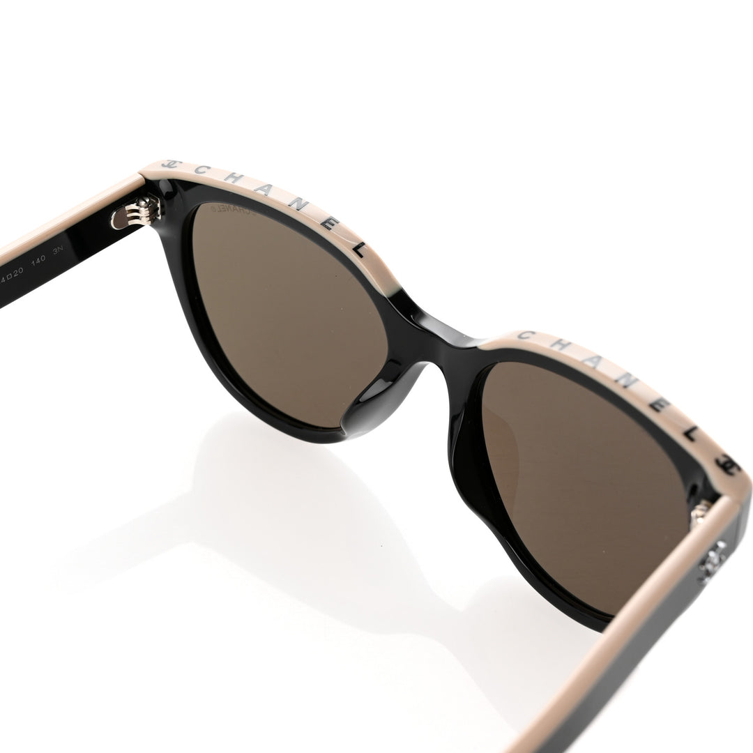 CHANEL ACETATE CC BUTTERFLY 5414 SUNGLASSES BLACK-BEIGE