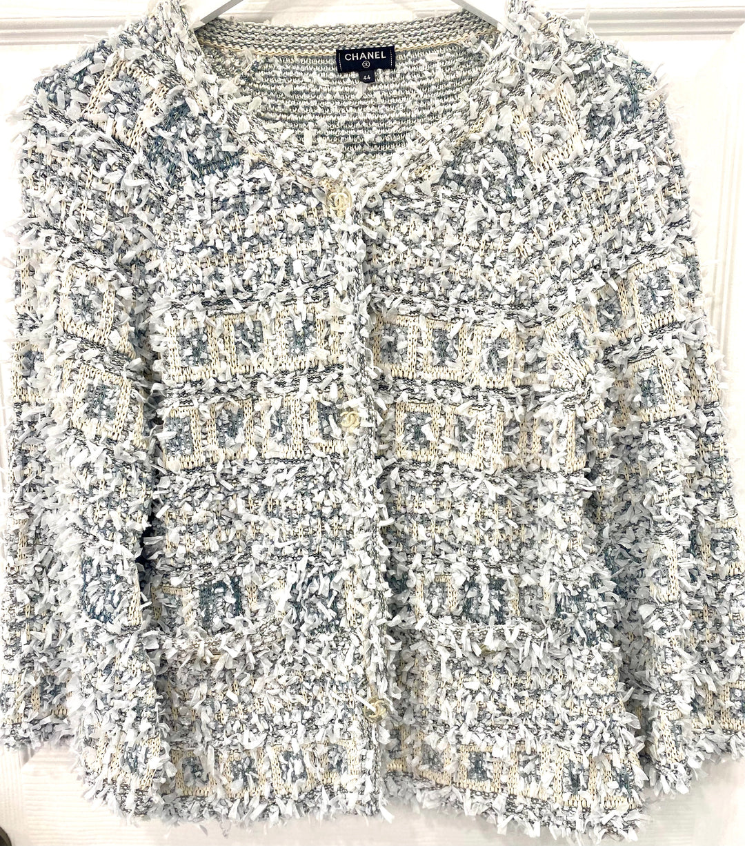 CHANEL METALLIC TWEED EMBELLISHED BLAZER