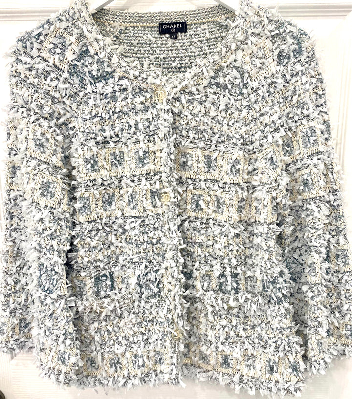 CHANEL METALLIC TWEED EMBELLISHED BLAZER