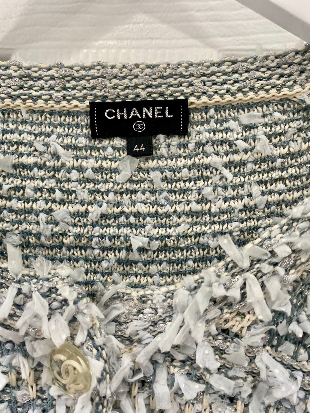 CHANEL METALLIC TWEED EMBELLISHED BLAZER