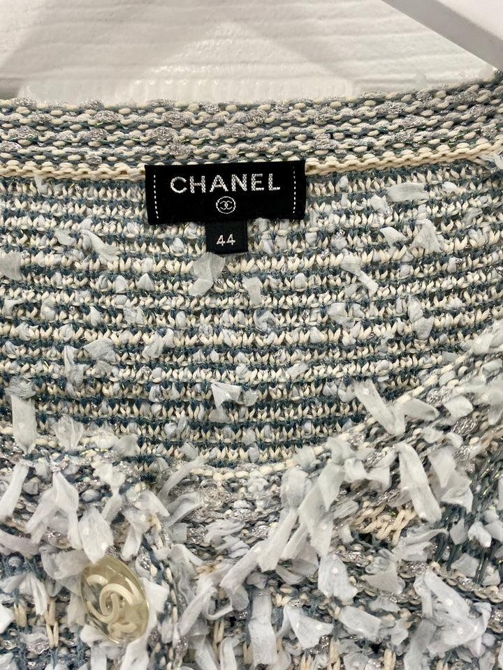 CHANEL METALLIC TWEED EMBELLISHED BLAZER