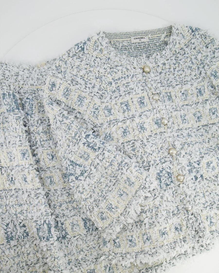 CHANEL METALLIC TWEED EMBELLISHED BLAZER