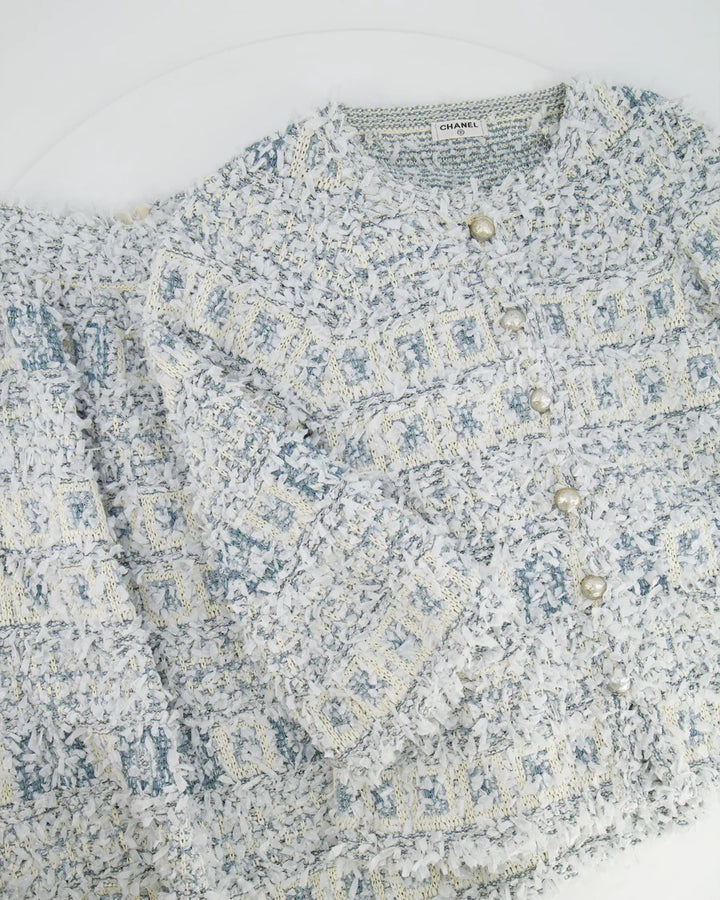 CHANEL METALLIC TWEED EMBELLISHED BLAZER