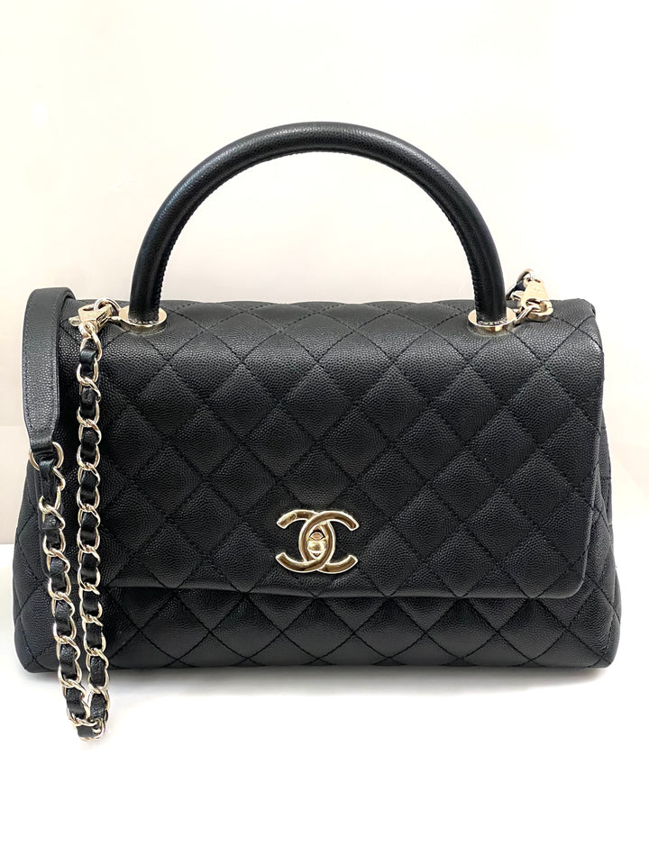 CHANEL CAVIAR QUILTED COCO HANDLE 21P MEDIUM SHOULDER BAG