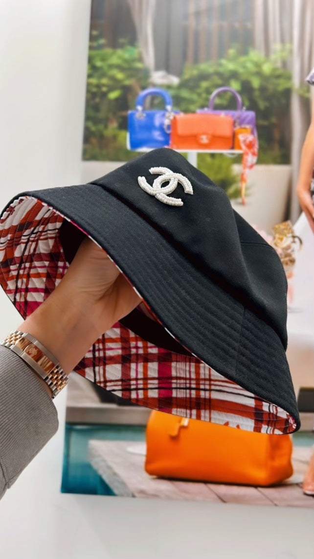 CHANEL CC CANVAS BUCKET HAT