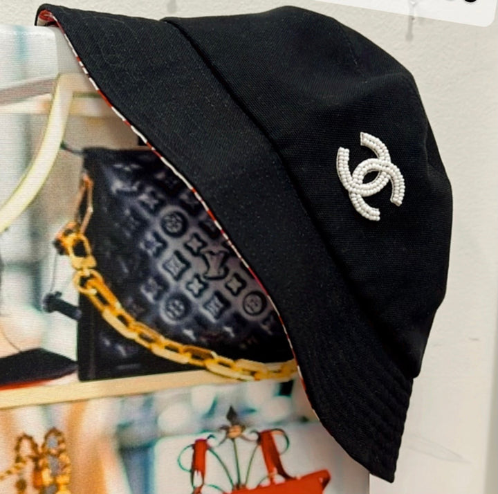 CHANEL CC CANVAS BUCKET HAT
