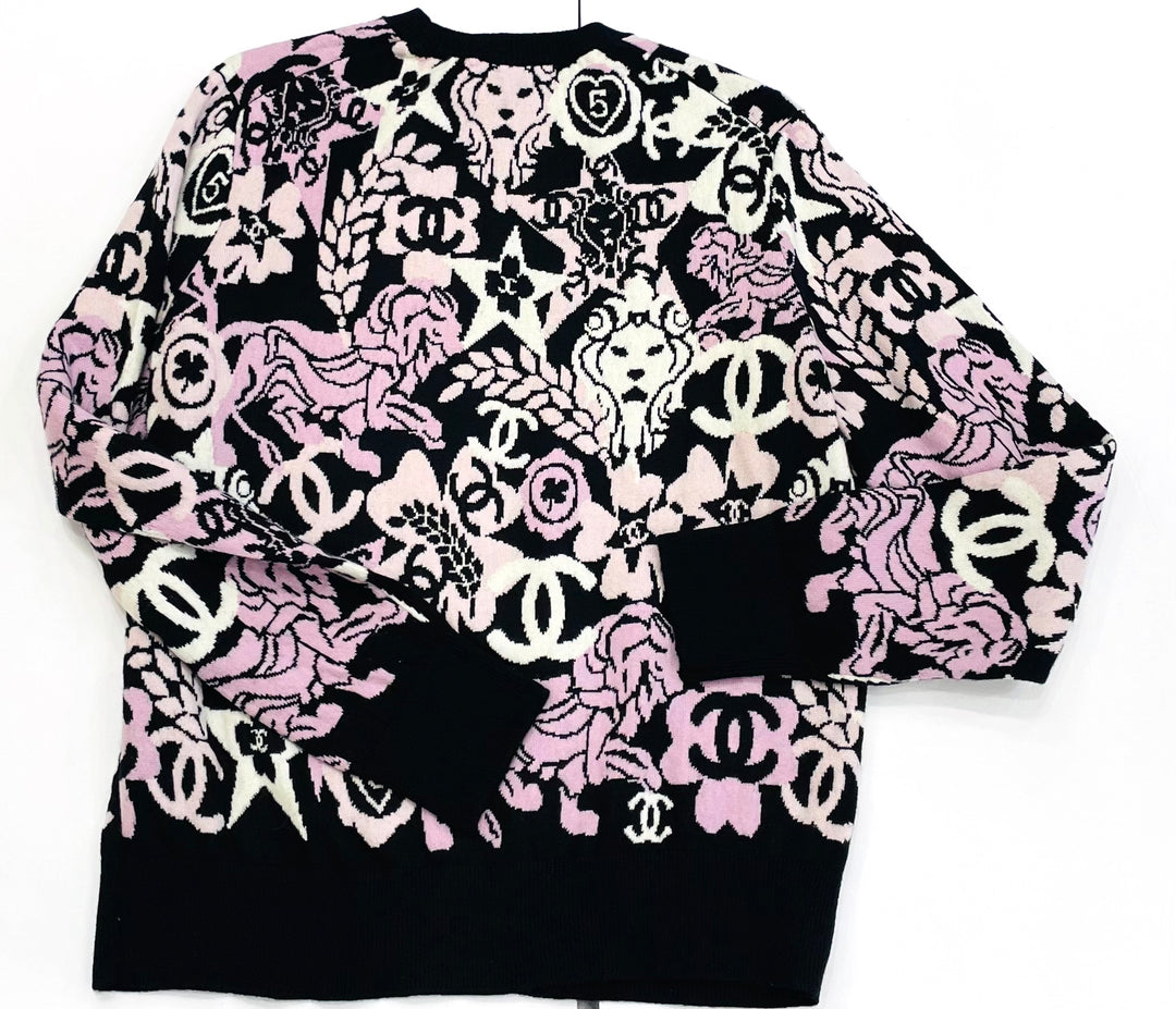 早い者勝ち！CHANEL ccマーク　ロゴニット Chanel Black Cashmere Jumbo Logo Sweater – Treasures of NYC