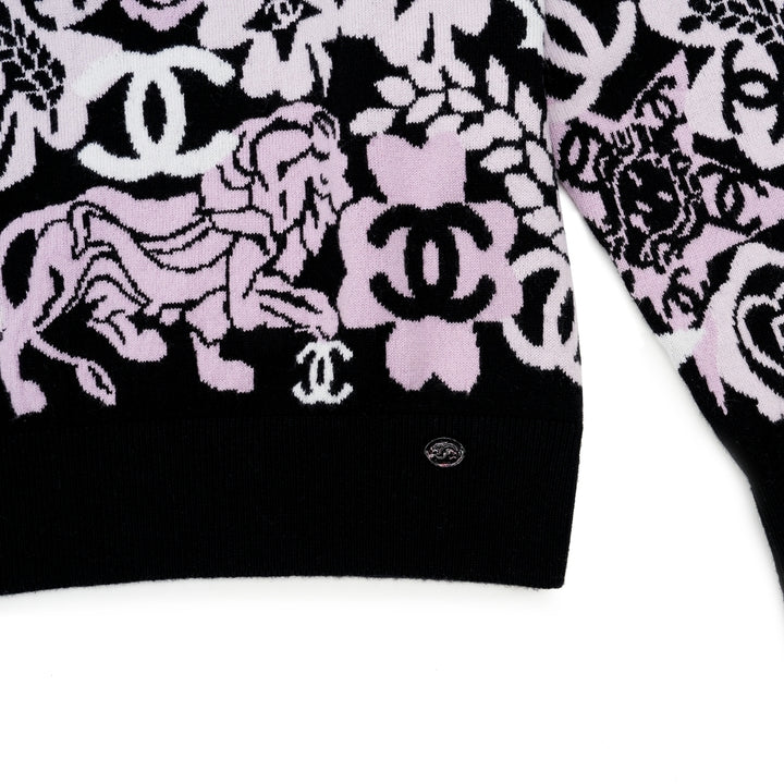 CHANEL CC NO.5 CAMELLIA CASHMERE SWEATER