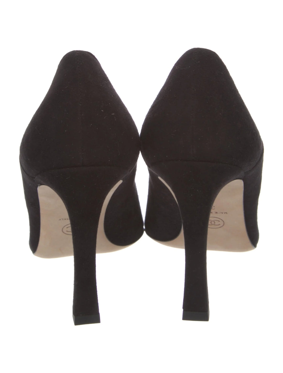 CHANEL CC CAP TOE SUEDE PUMPS