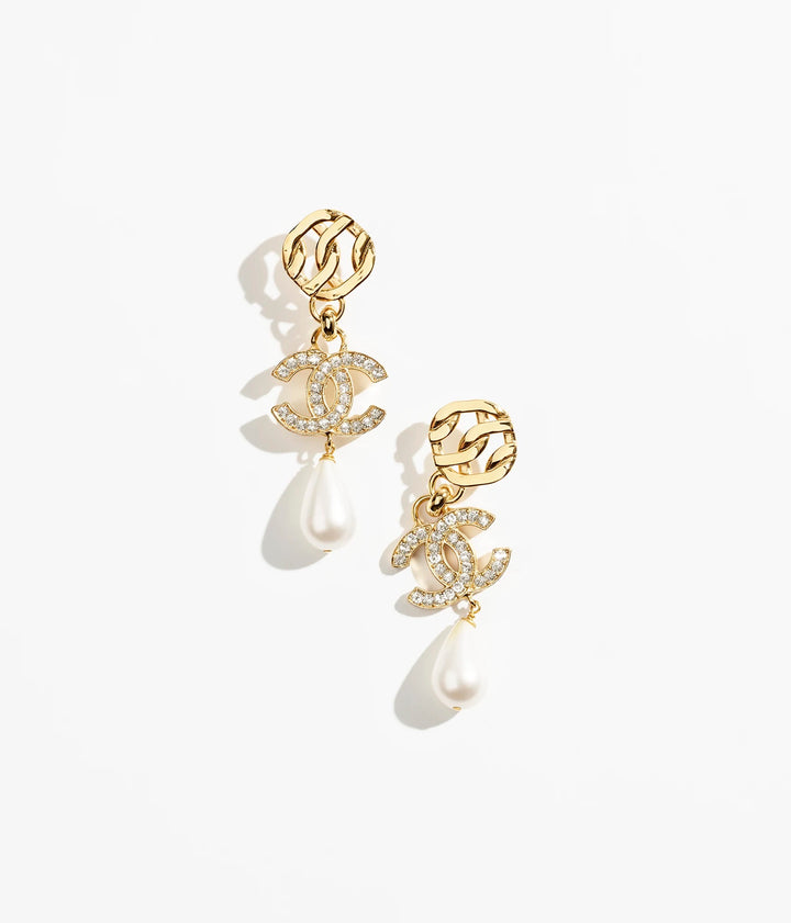 CHANEL CC CRYSTAL DROP EARRINGS