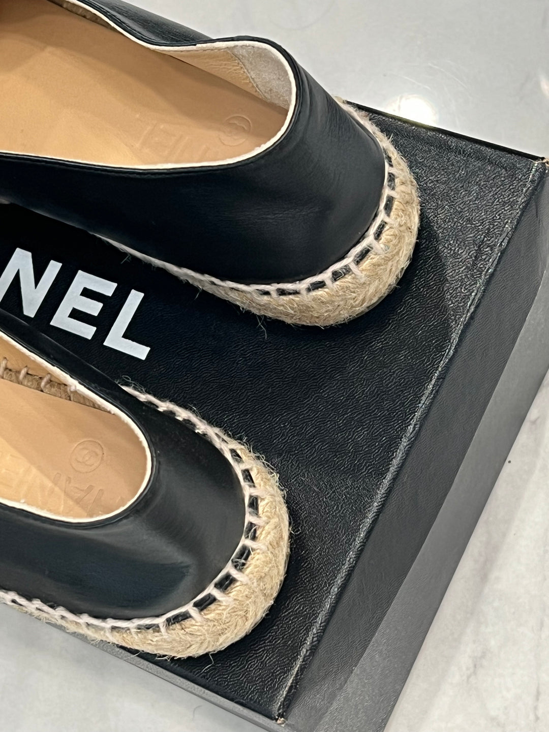 CHANEL CC LAMBSKIN ESPADRILLES