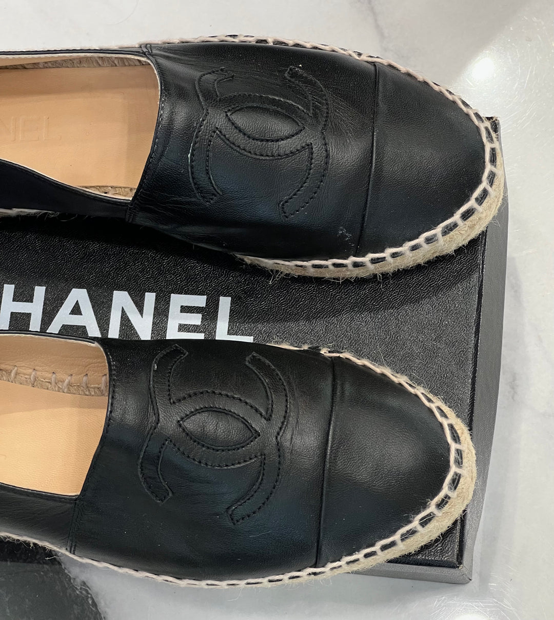 CHANEL CC LAMBSKIN ESPADRILLES