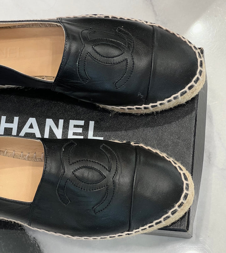 CHANEL CC LAMBSKIN ESPADRILLES