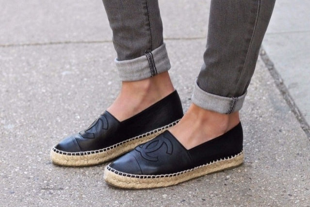 CHANEL CC LAMBSKIN ESPADRILLES