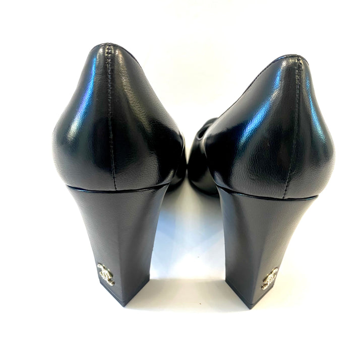 CHANEL CC LAMBSKIN LEATHER PUMPS