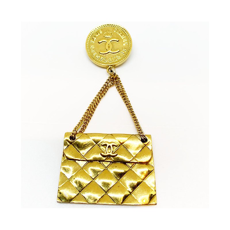 CHANEL CC QUILTED BAG MOTIF BROOCH PIN CORSAGE – Caroline's