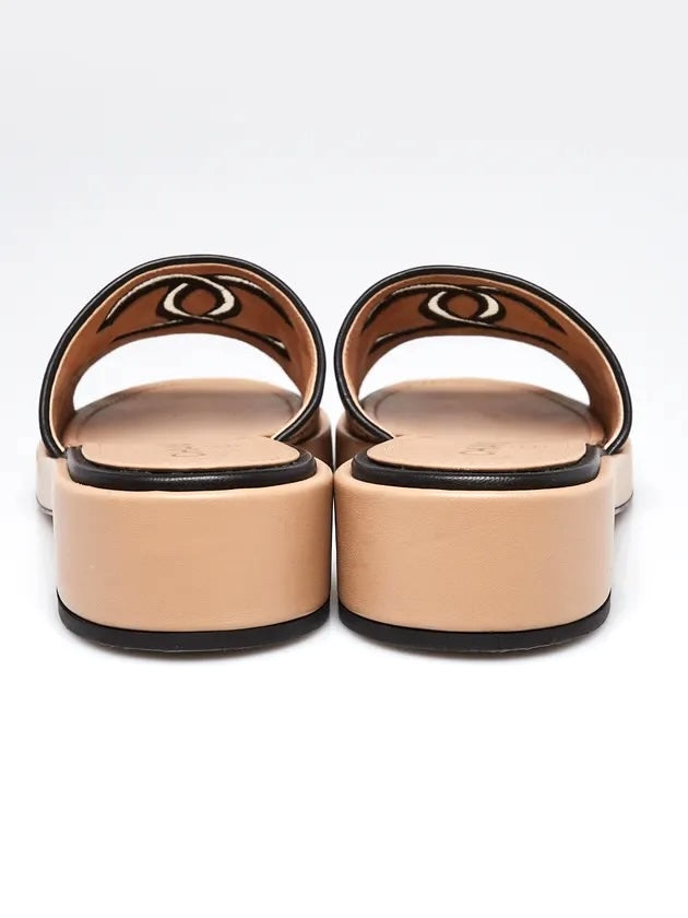 CHANEL CC QUILTED LAMBSKIN LEATHER MULES