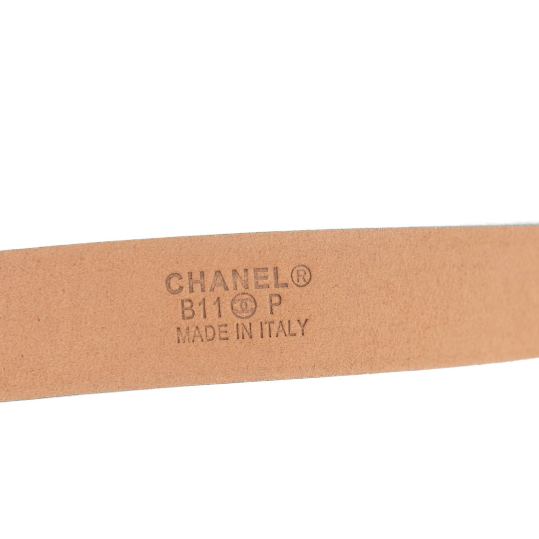 CHANEL CC GLOSSY PATENT LEATHER BELT